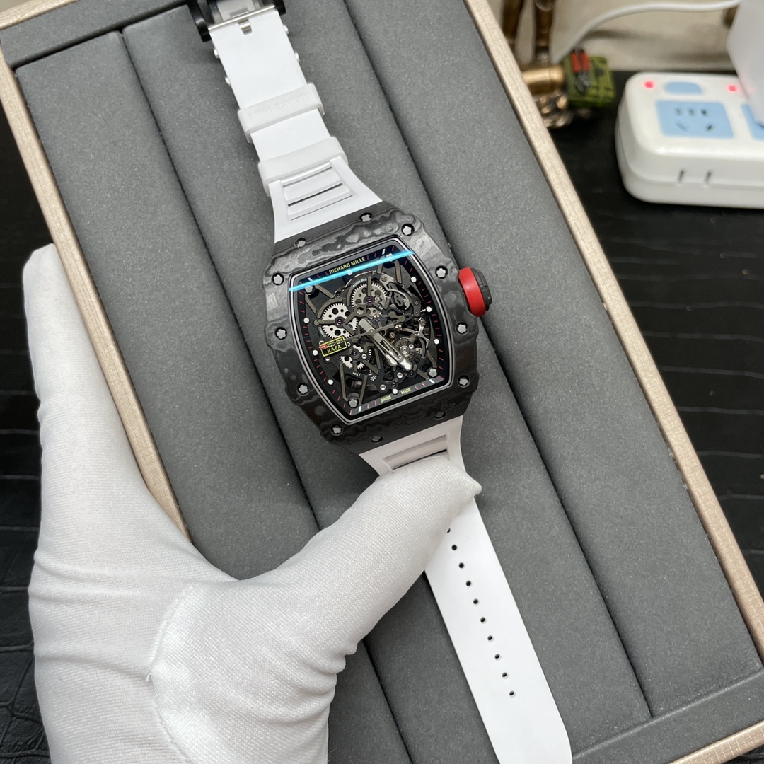 Swiss Richard Mille RM 35-02 RAFA Replica Watch White Rubber Strap Skeleton Dial - Image 2