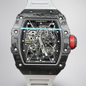 Swiss Richard Mille RM 35-02 RAFA Replica Watch White Rubber Strap Skeleton Dial