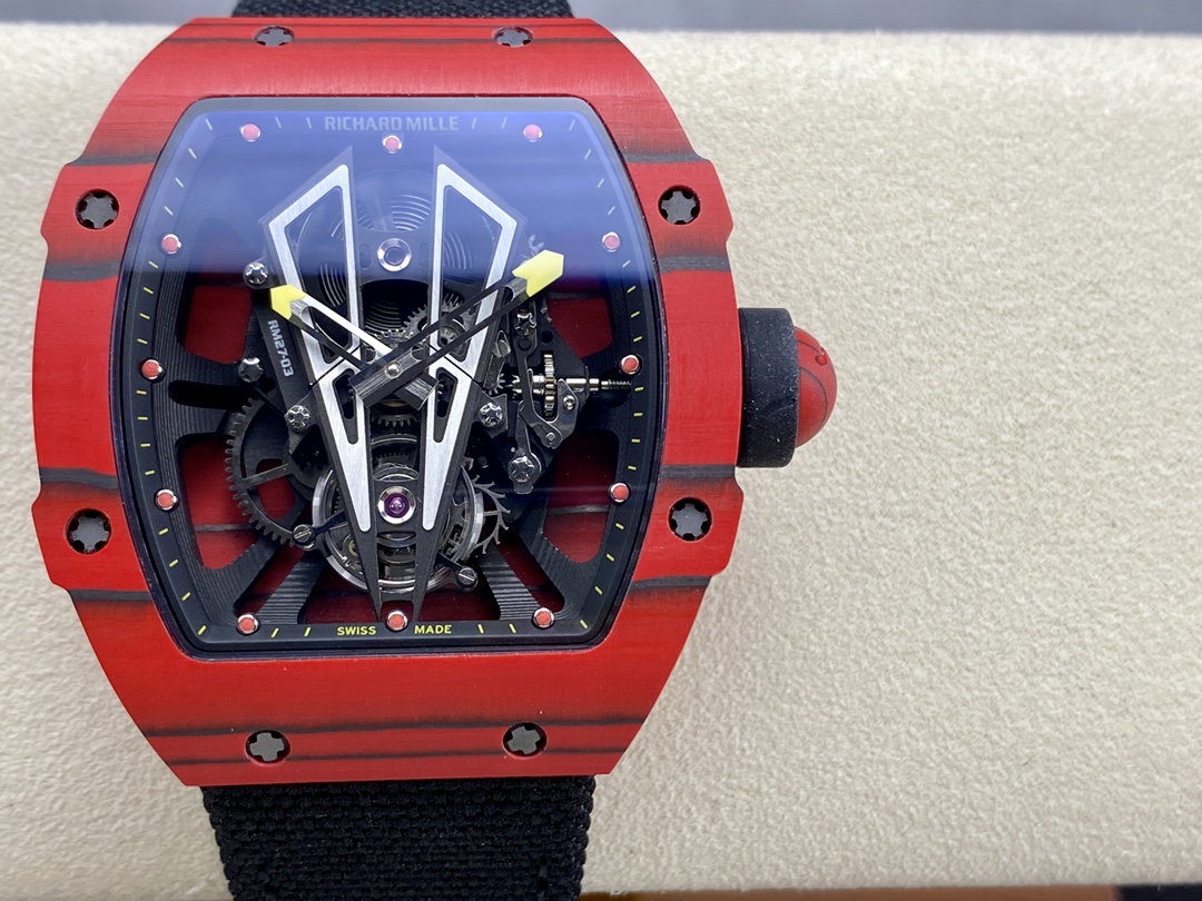 Swiss Replica Richard Mille RM27-03 41mm Red Matador Skeleton Dial Carbon Fiber Case - Image 9