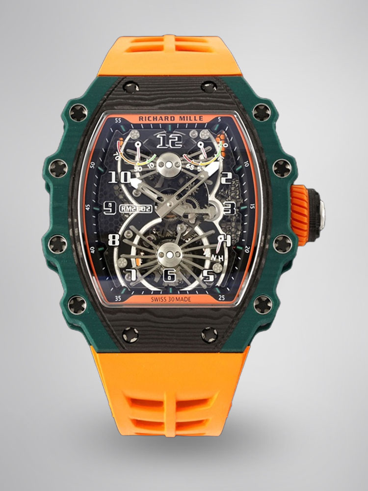 Best Richard Mille RM 21-02 Tourbillon Aerodyne Replica Watch – Orange Leather Strap
