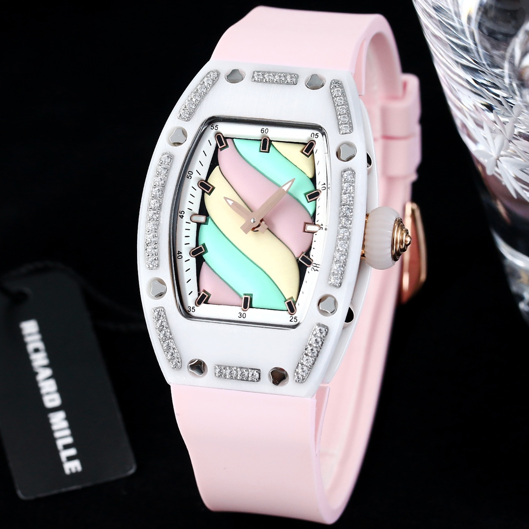 Swiss Replica Richard Mille RM 07-01 Bonbon Collection Pink Marshmallow – Diamond Ceramic Case, Ladies Luxury Watch - Image 4