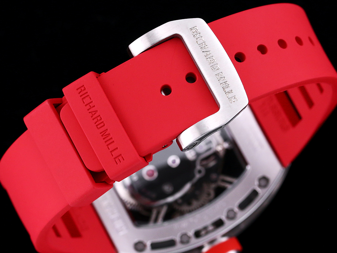 Best Swiss Replica RICHARD MILLE RM 52 Tourbillon Super Clone Watch – Skull Skeleton Dial, Red Strap - Image 8