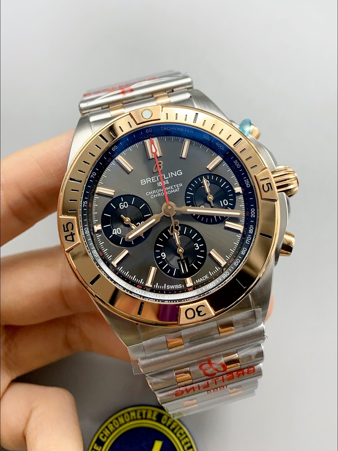 Breitling Chronomat B01 42 Edition 2 Tone Rose Gold with Grey Dial (1:1Super Cloen) - Image 2