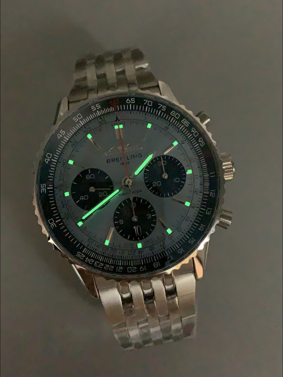 Breitling Navitimer with blue dial and steel bracelet (1:1Super Cloen) - Image 9