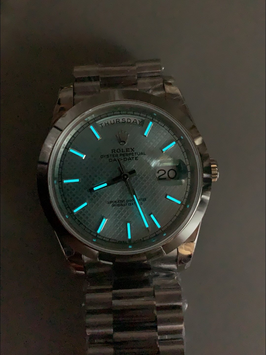 Rolex Day Date Presidential M228206-0004 904L Steel 40MM – Light Blue Dial （1:1Super Clone） - Image 11