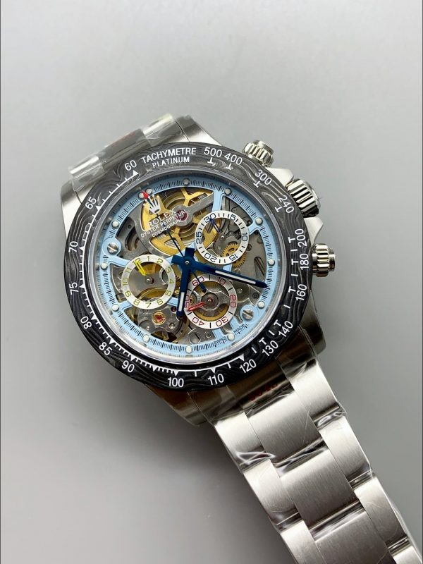 Rolex Daytona Artisans De Geneve Stainless Steel Watch Black Carbon Bezel Watch(1:1Super Clone ) - Image 2