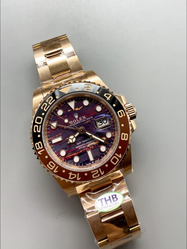 Rolex GMT Masters II 126715CHNR Rose Gold Tiger Iron Dial(1:1Super Clone ) - Image 3