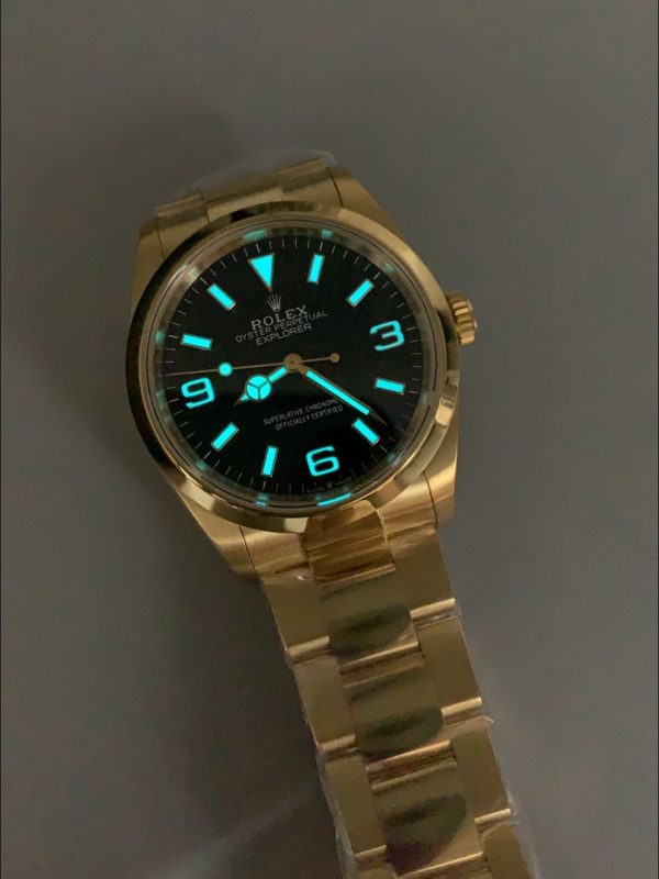 Rolex Explorer I Black Dial – Yellow Gold Steel in 3230 Movement(1:1Super Clone） - Image 10