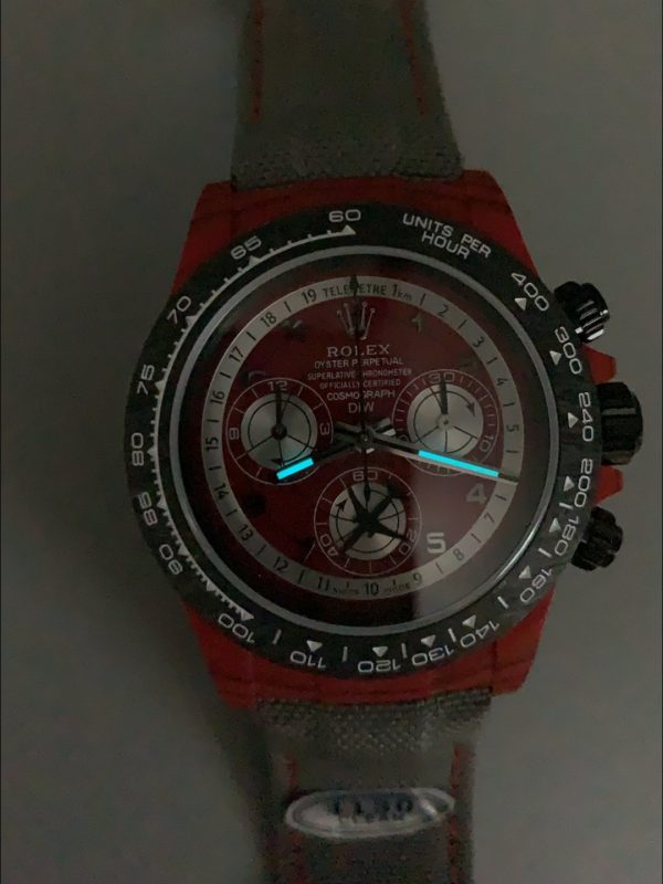 Rolex Daytona Edition Watch in Red Dial Red Carbon Casing (1:1 Super Clone) - Image 11