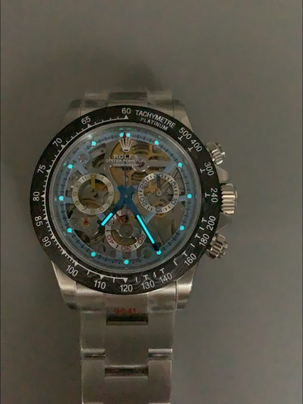 Rolex Daytona Artisans De Geneve Stainless Steel Watch Black Carbon Bezel Watch(1:1Super Clone ) - Image 10