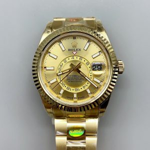 Rolex Sky-Dweller REF# 336935 Gold Dial Watch in Yellow Gold 904L Steel Case (1:1Super Clone)