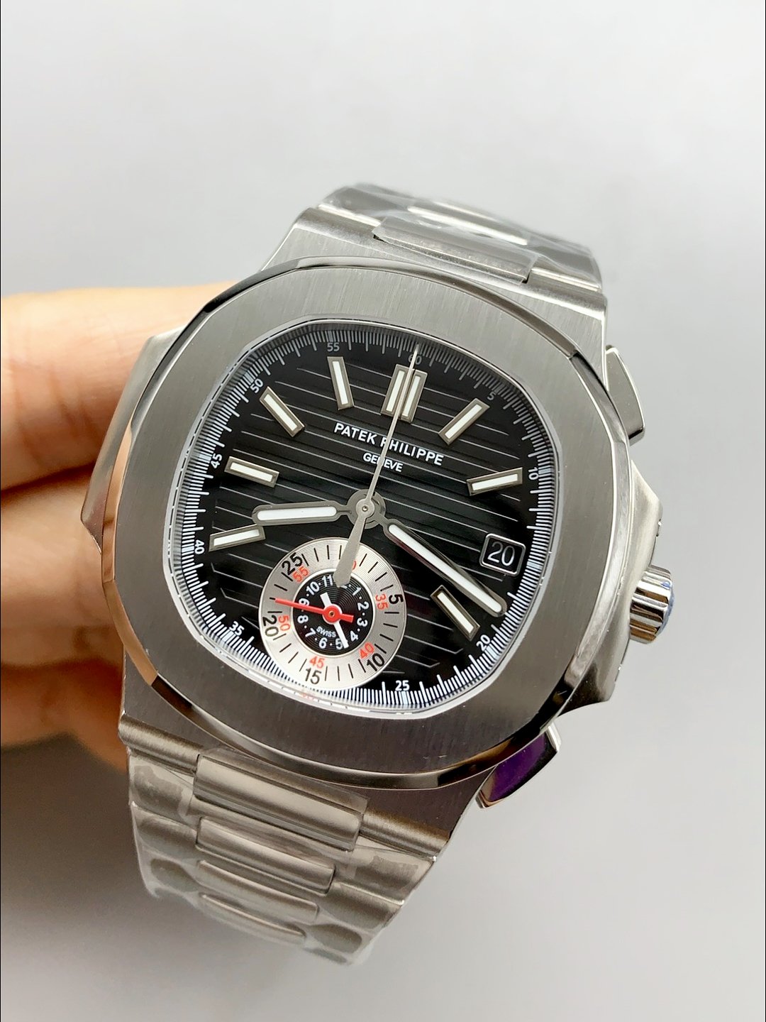Patek Philippe Nautilus 5980 Chronograph Steel Case in Black Dial (1:1Super Clone) - Image 2