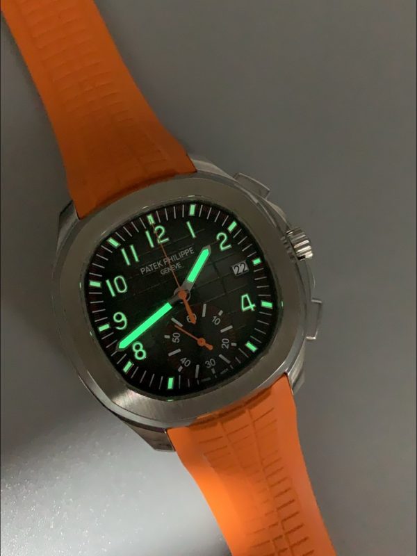 Patek Philippe Aquanaut 5968 Chronograph Steel Casing Orange Strap Watch(1:1 Super Clone) - Image 12