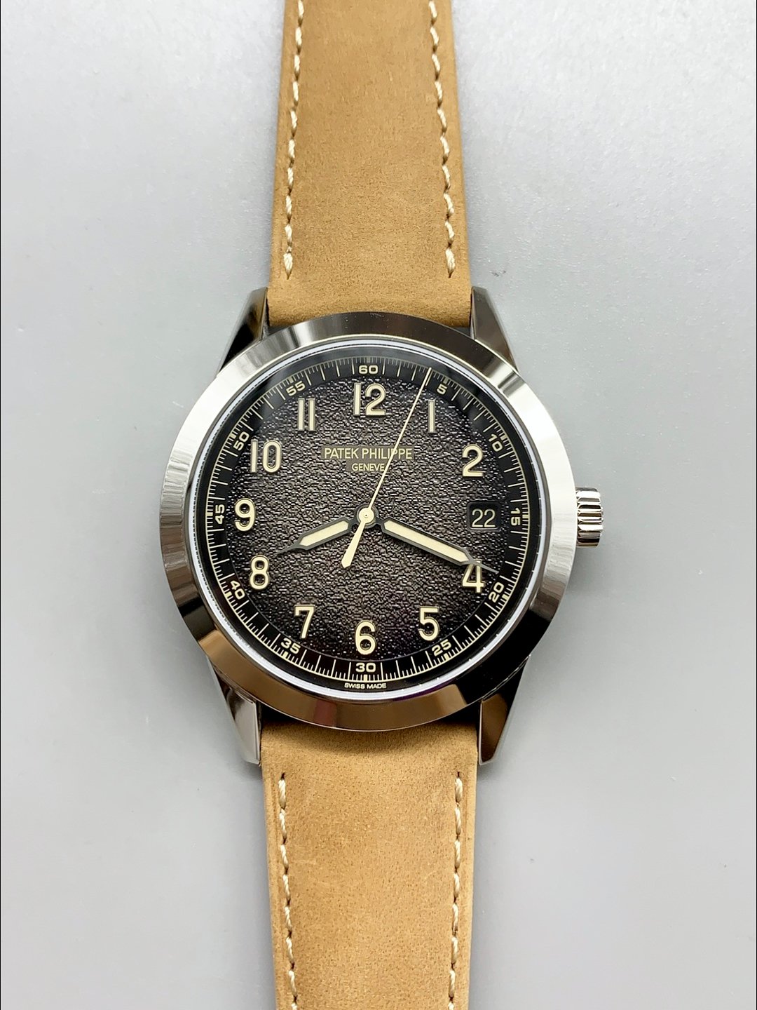 Patek Philippe Calatrava 5226G-001 904L Steel  Leather Strap(1:1Super Clone) - Image 4