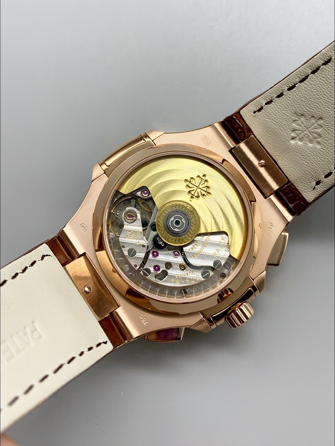 Patek Philippe Nautilus 5980/R Chronograph Rose Gold on 904L Steel Case in Brown Dial (1:1Super Clone) - Image 4