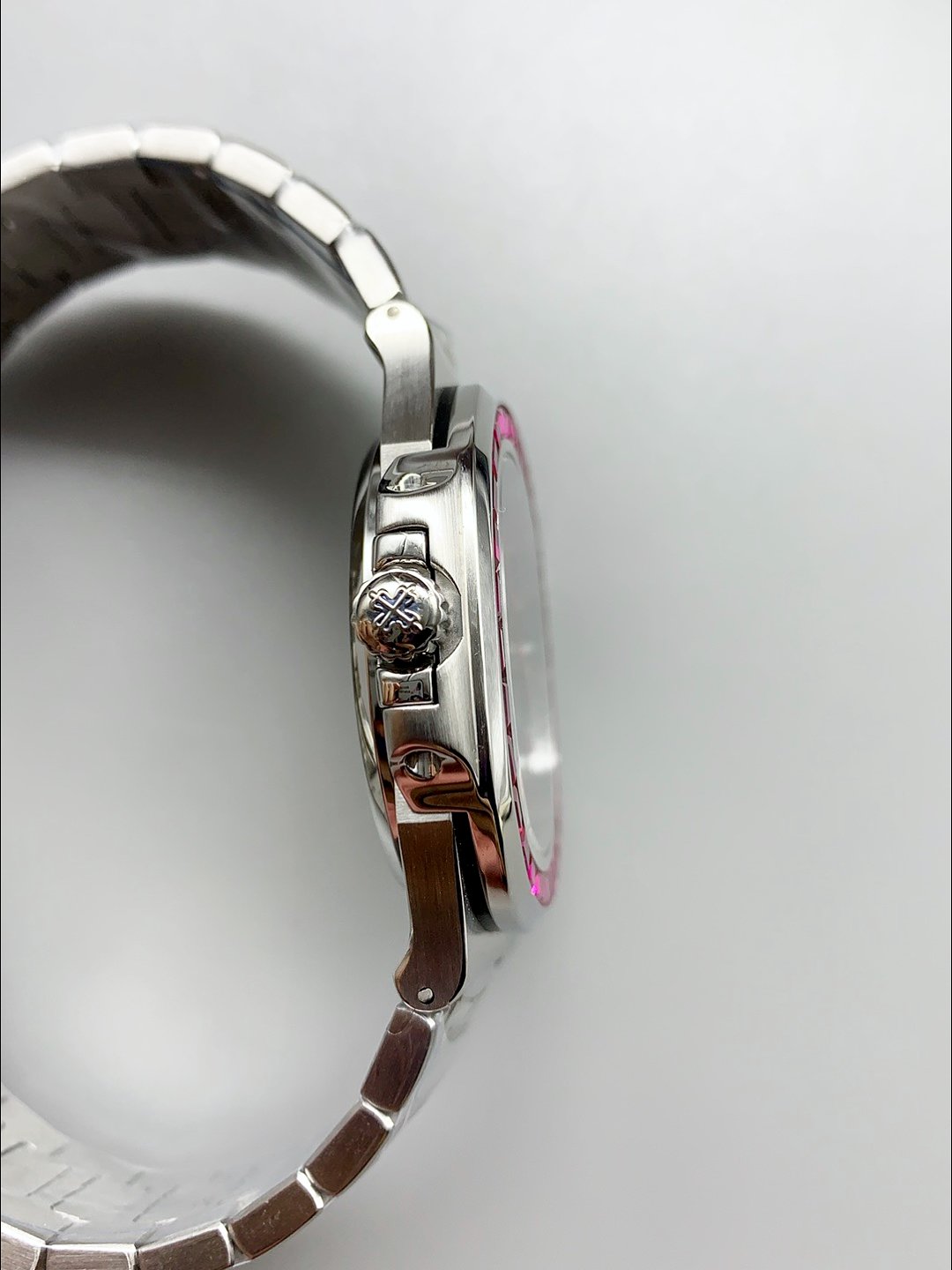 Patek Philippe Nautilus 5711 Black Dial 904L Steel with Rubies Bezel(1:1Super Clone) - Image 6