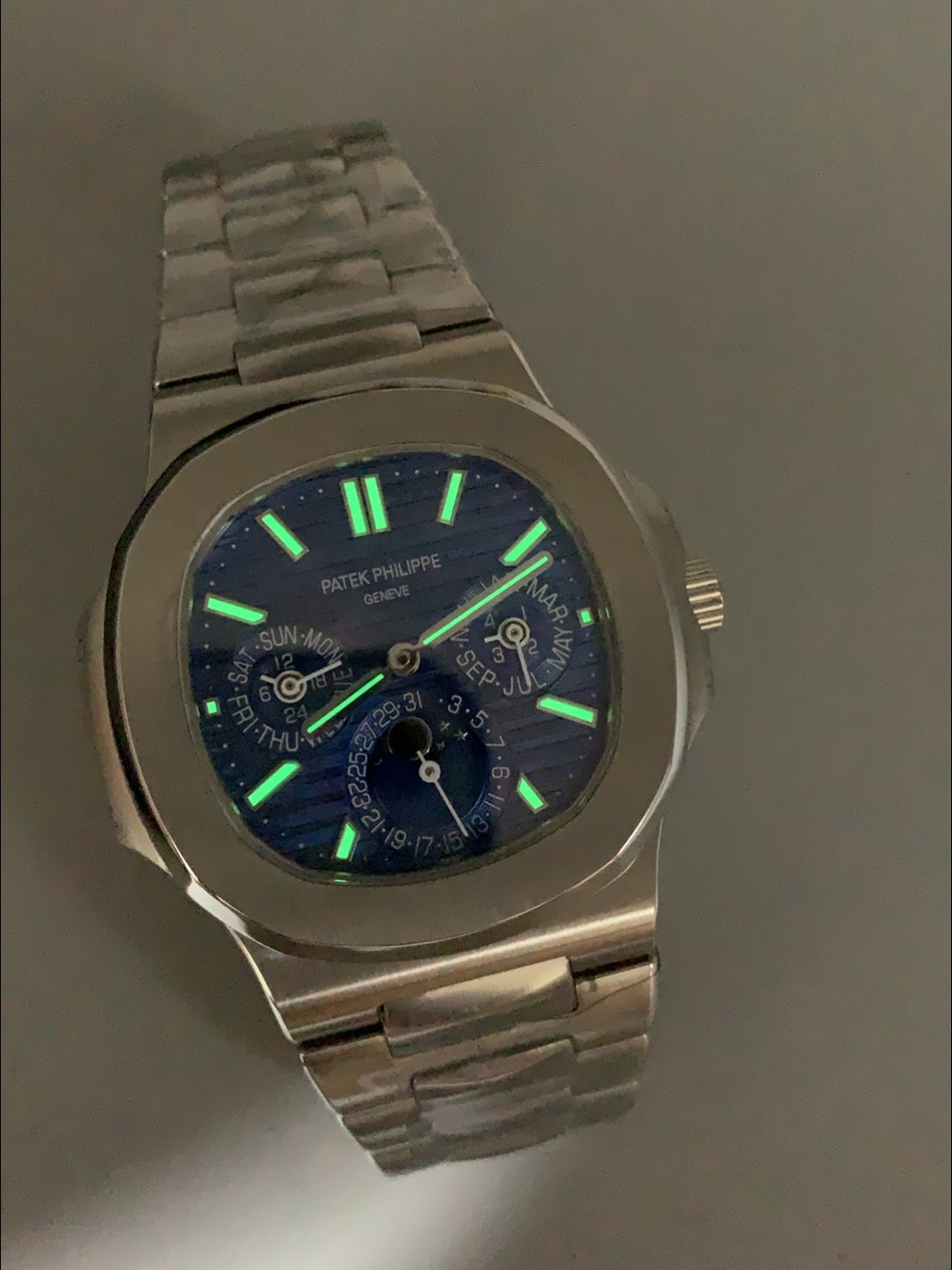 Patek Philippe Nautilus 5740 Perpetual Calendar Stainless Steel Blue Dial(1:1Super Clone) - Image 9