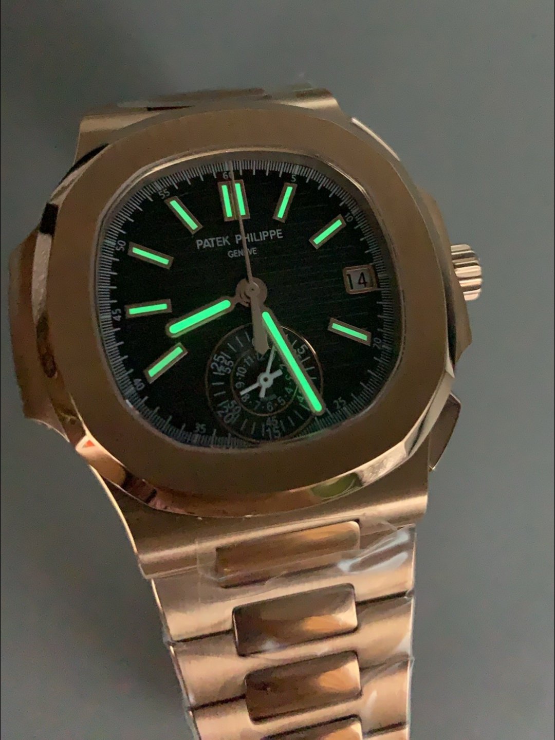 Patek Philippe Nautilus 5980/R Rose Gold 904L Steel Case in Black Dial (1:1Super Clone) - Image 9