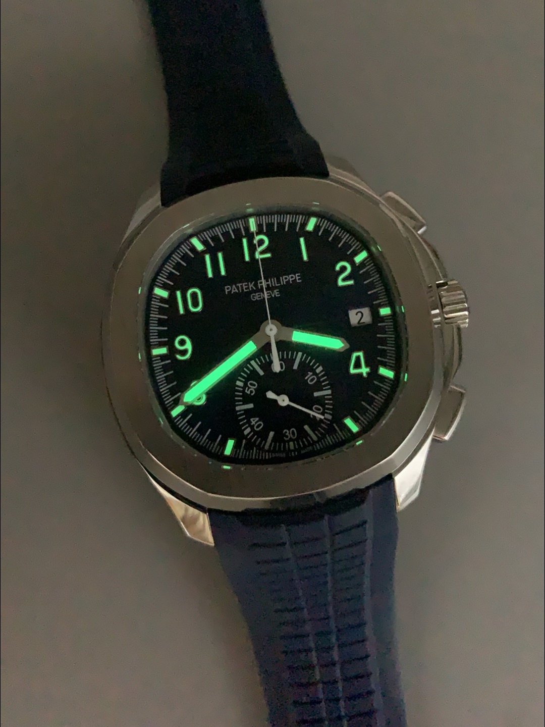 Patek Philippe Aquanaut 5968 Chronograph Steel Casing Blue Dial Watch(1:1 Super Clone) - Image 11