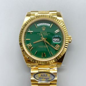 1:1 super clone Day Date Rolex Weekly Journal 18K Yellow Gold Plated counter weight