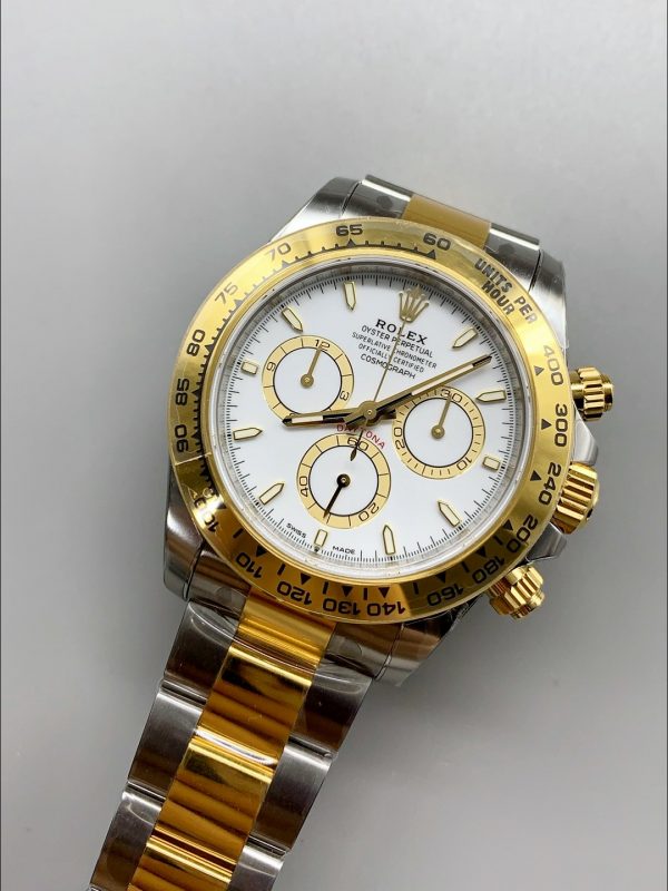 Rolex Daytona White Dial Two-Tone (Steel And Gold) Bracelet 126503(1;1Super Clone) - Image 2