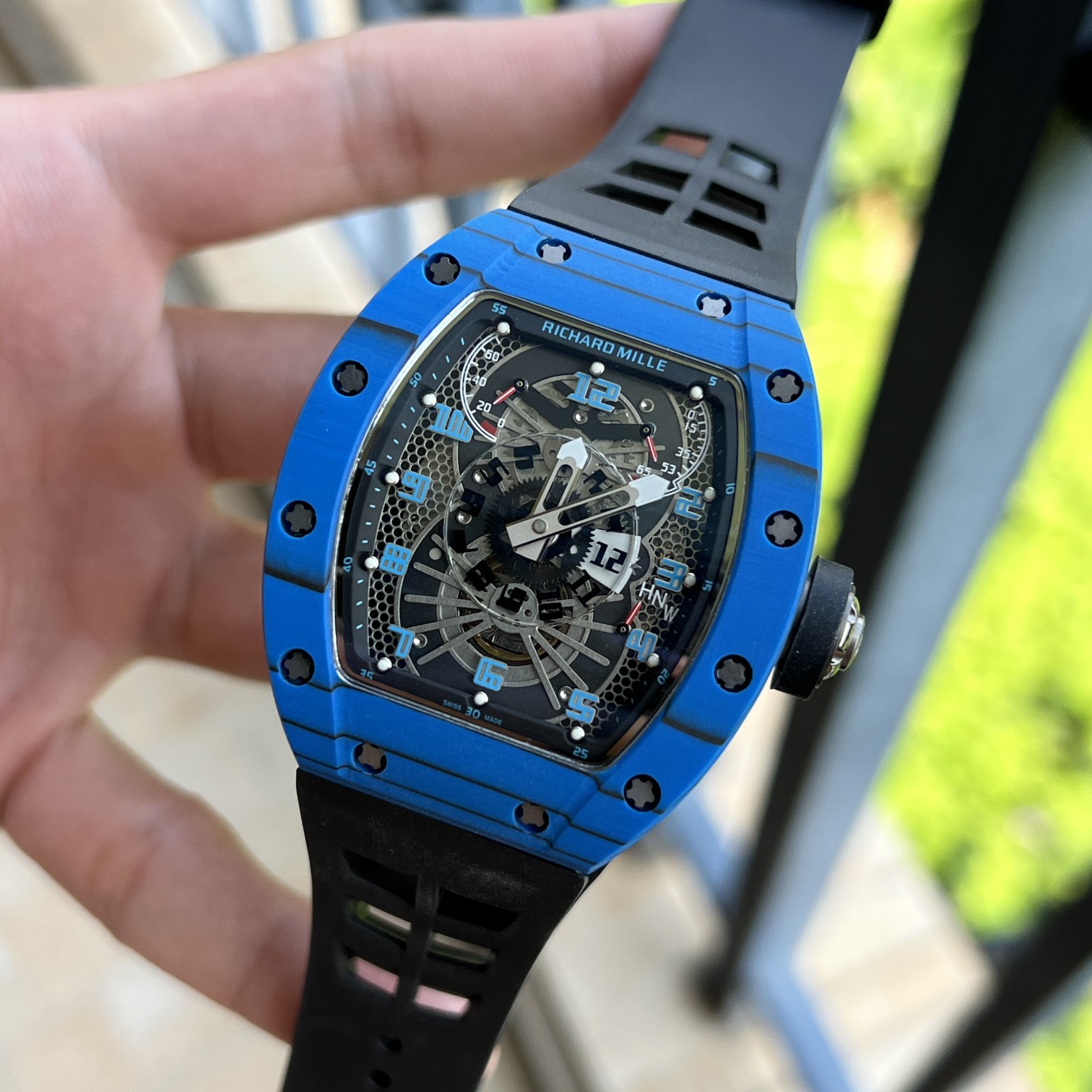 Replica Richard Mille RM 022 Blue Carbon Skeleton Dial Automatic Movement Watch - Image 3