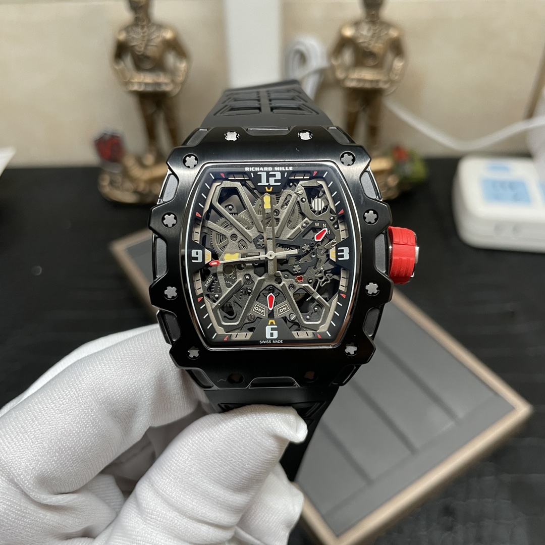 Richard Mille RM 35-03 Rafael Nadal Replica Watch 43mm Steel Case Black Strap - Image 6