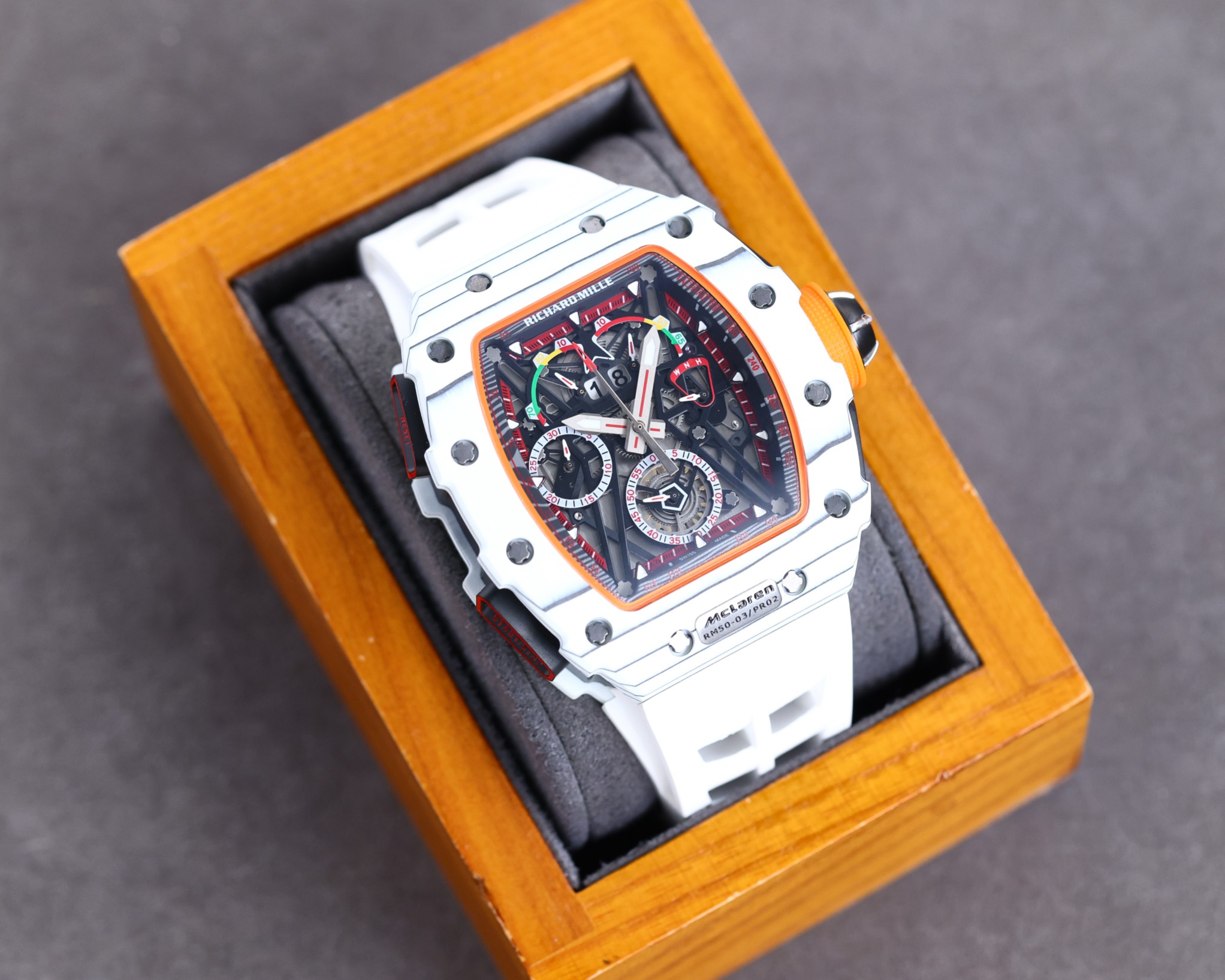 Replica Richard Mille RM50-03 Super Clone Chronograph Mechanical Watch – White Carbon Fiber Case - Image 4