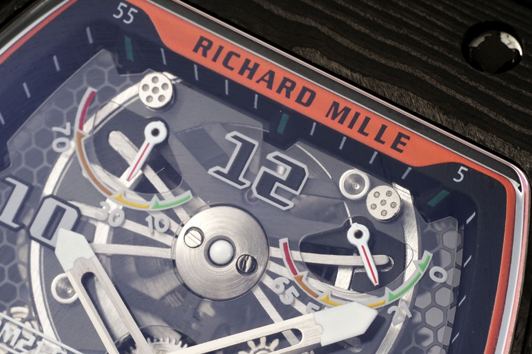 Best Richard Mille RM 21-02 Tourbillon Aerodyne Replica Watch – Orange Leather Strap - Image 4