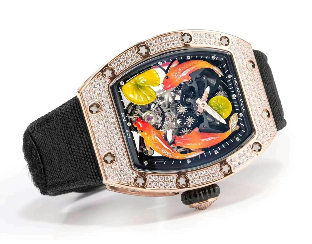 Replica Richard Mille RM S10 Koi Tourbillon Watch – Rose Gold & Diamond - Image 4