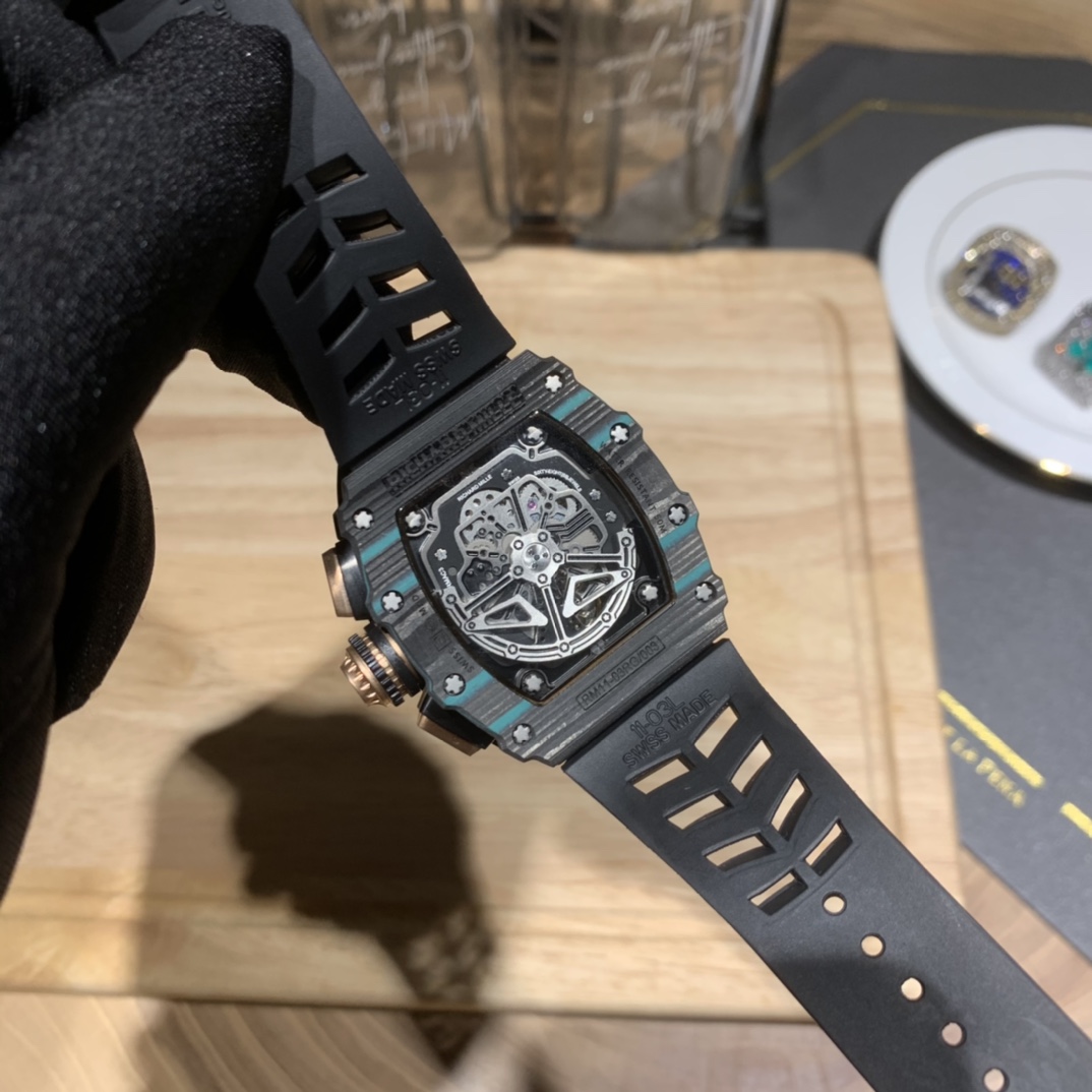 Swiss Replica Richard Mille RM 11-03 Carbon Turquoise Case Watch – Skeleton Dial Luxury Men’s Timepiece - Image 9