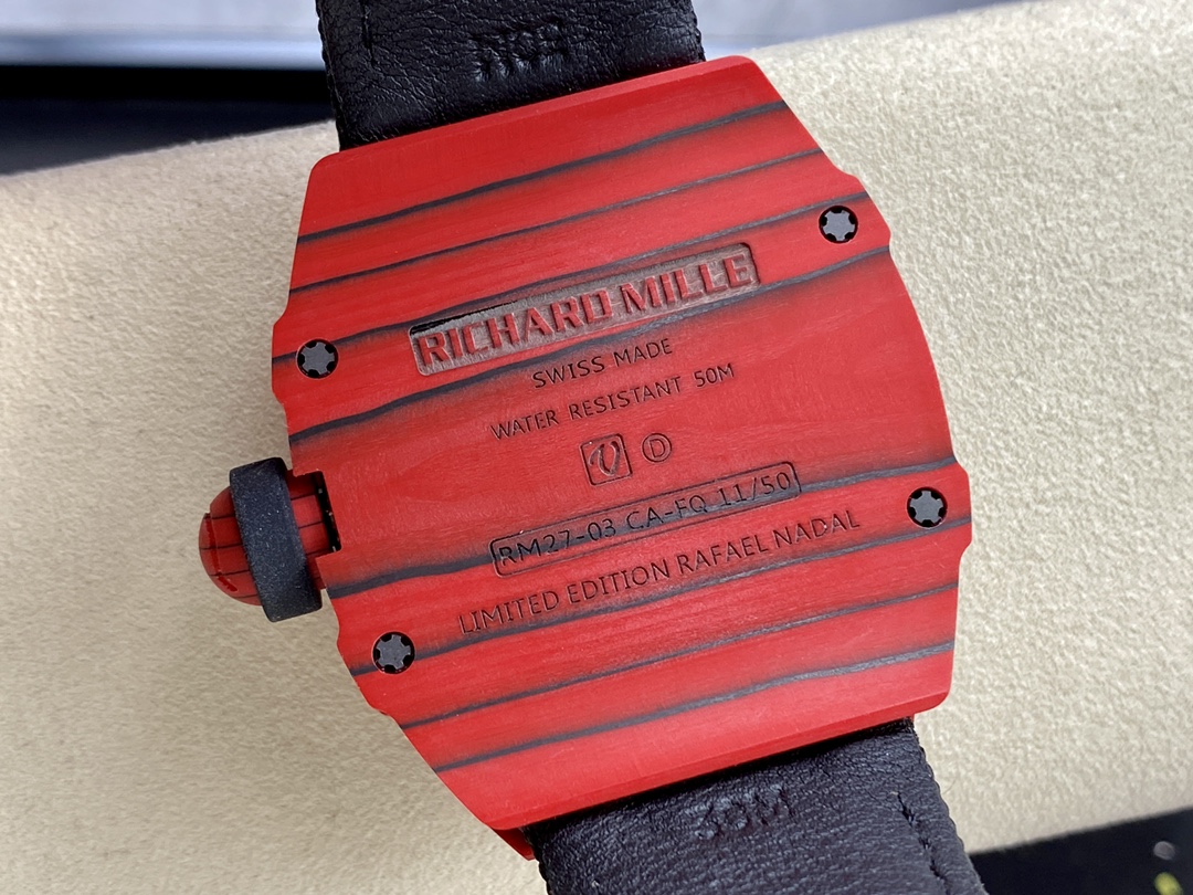 Swiss Replica Richard Mille RM27-03 41mm Red Matador Skeleton Dial Carbon Fiber Case - Image 5