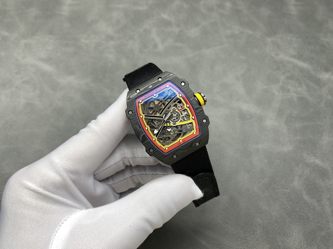Best Replica Richard Mille RM67-02 Super Clone 47mm Skeleton Dial Carbon Fiber Watch - Image 3