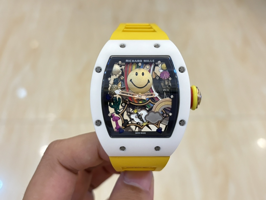 Replica Richard Mille RM 88 Smiley Tourbillon Watch with Gold Smiley Dial - Image 6