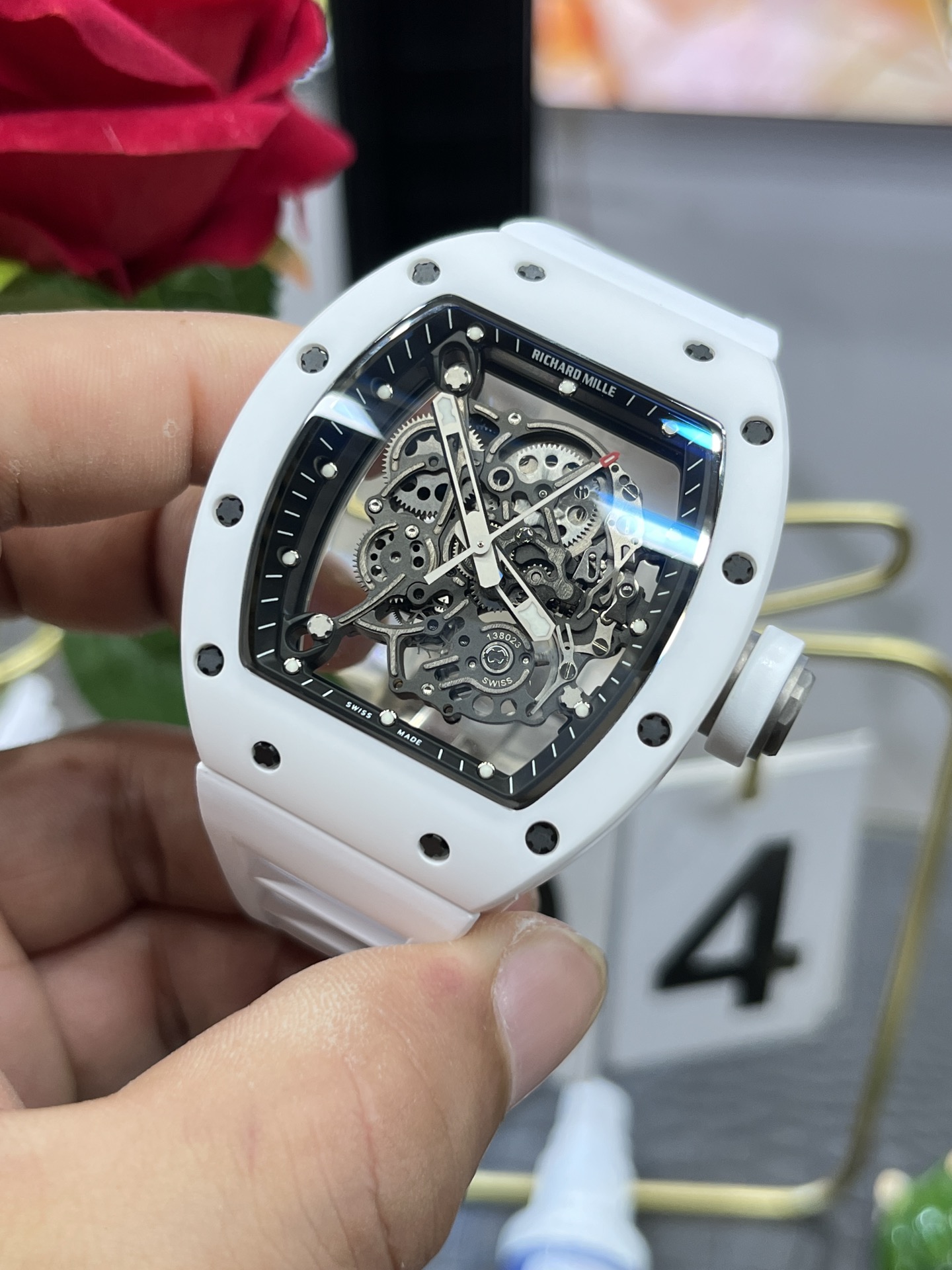 Richard Mille RM055 BBR White Ceramic Skeleton Swiss Replica Sports Watch, AAA Super Clone - Image 5