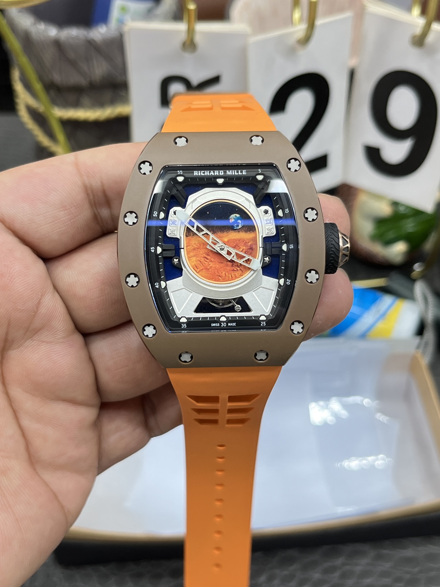 Richard Mille RM 52-05 Pharrell Williams Brown Cermet Tourbillon Replica Watch - Image 4