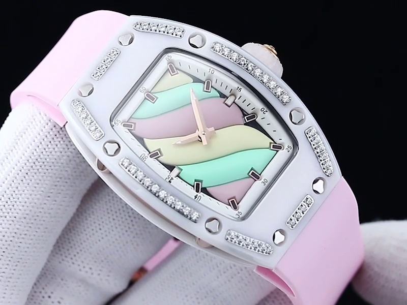 Swiss Replica Richard Mille RM 07-01 Bonbon Collection Pink Marshmallow – Diamond Ceramic Case, Ladies Luxury Watch - Image 5