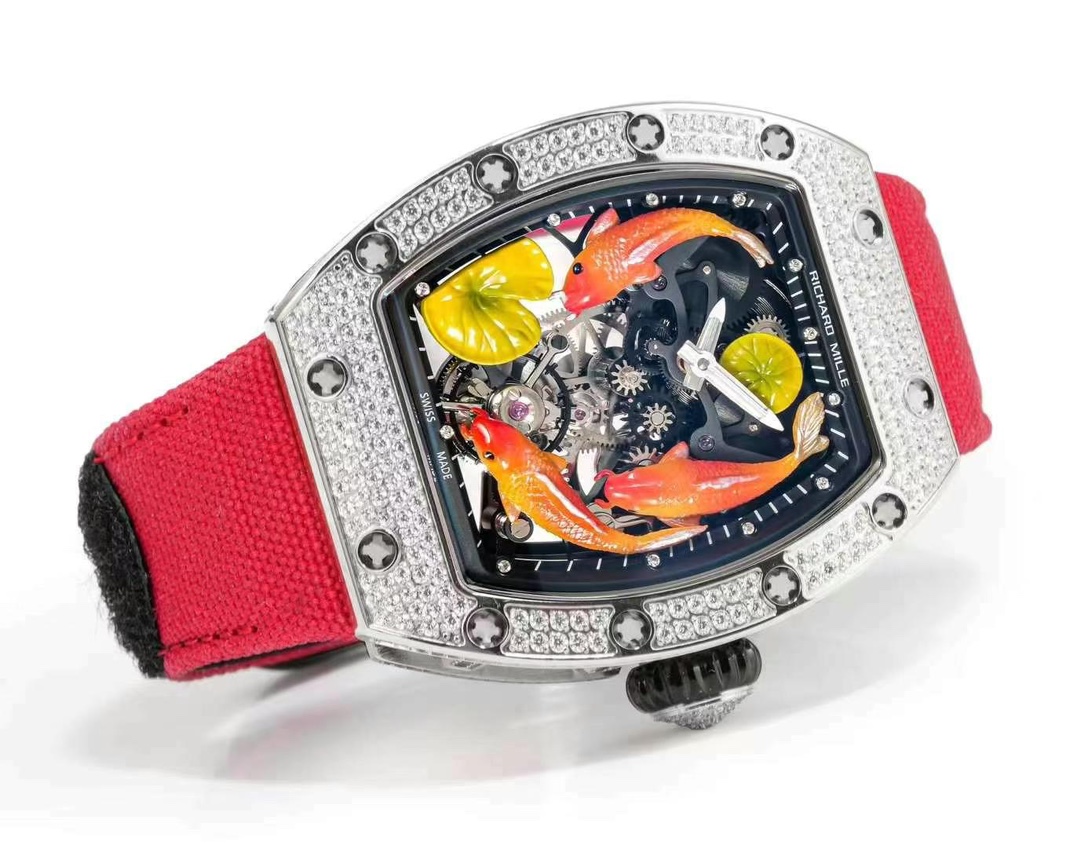 Richard Mille RM S10 Koi Tourbillon Replica – Swiss Movement, Diamond-Set Case, and AAA Quality for the Ultimate Luxury Experience - Image 6