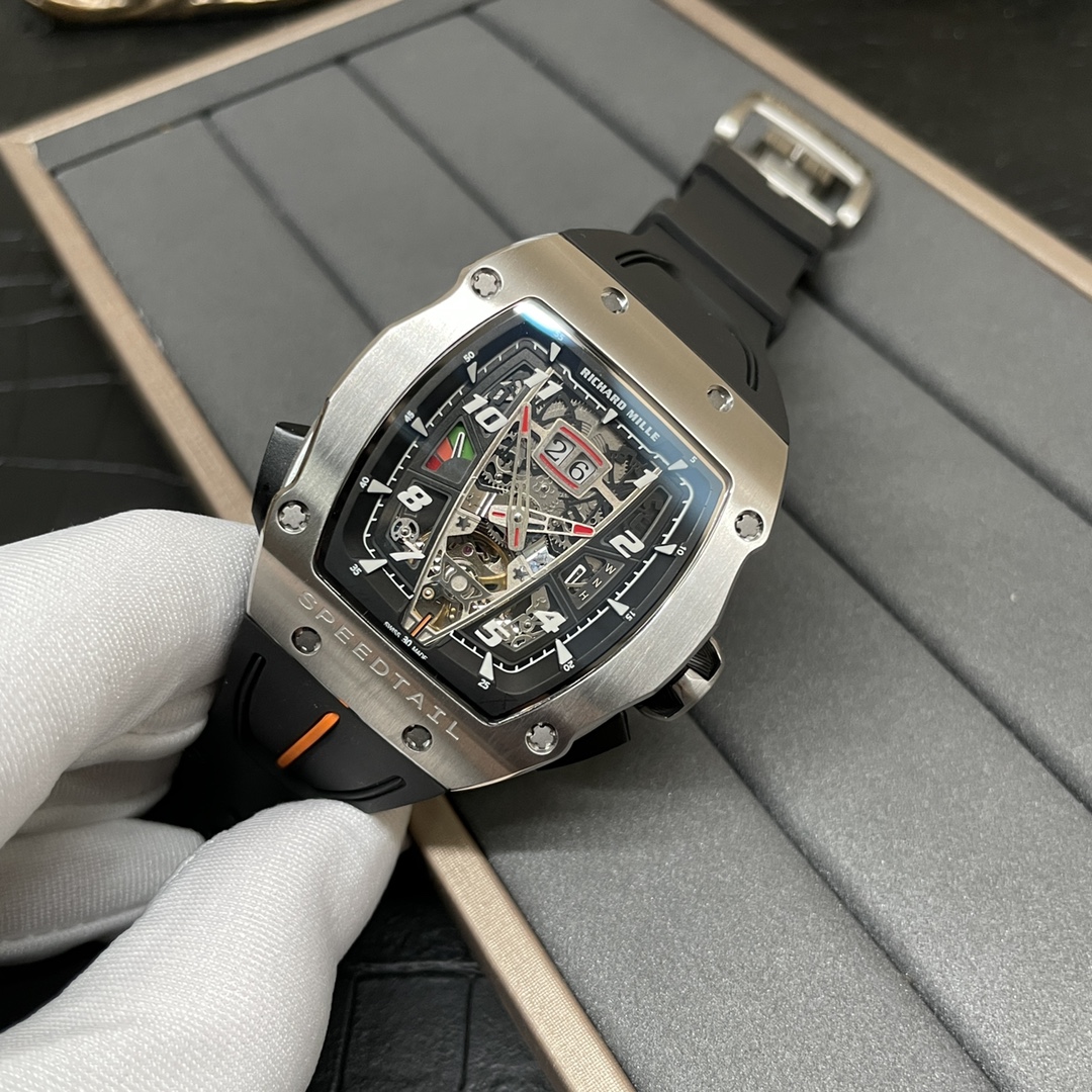 Luxury Best Richard Mille RM 40-01 Replica McLaren Speedtail – Water-Drop Case, Black Rubber Strap, Swiss Movement - Image 5