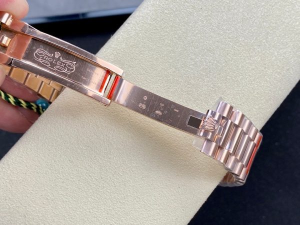 Day Date Rolex Weekly Journal Champaign 18K Gold Plated counter weight(rose gold diamonds daydate) - Image 10