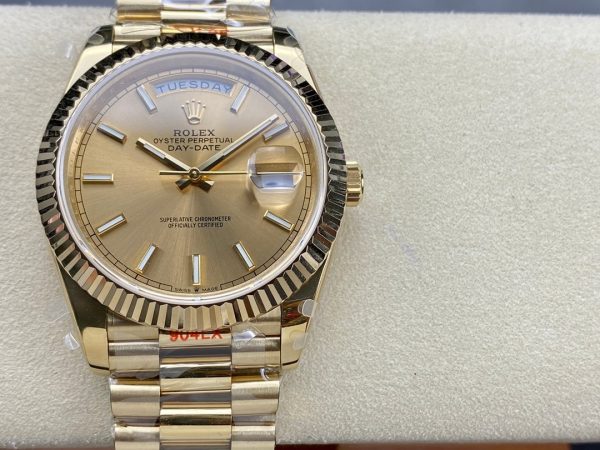 Day Date Rolex Weekly Journal 18K Gold Plated counter weight(Full gold daydate)