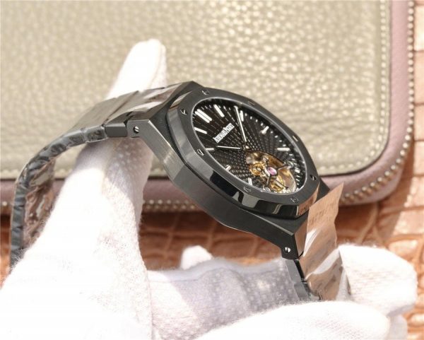 Audemars Piguet Royal Oak (TOURBILLON EXTRA-THIN) 1:1 Superclone(Black tourbillon AP) - Image 5