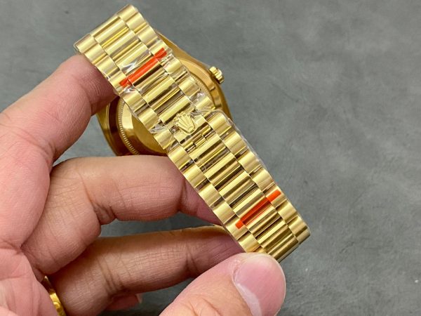 Day Date Rolex Weekly Journal 18K Yellow Gold Plated counter weight(Green dial gold daydate) - Image 8