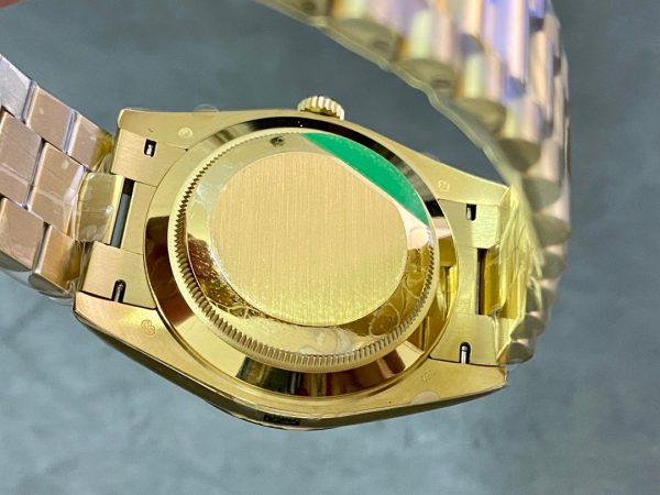 Day Date Rolex Weekly Journal 18K Yellow Gold Plated counter weight(Black dial gold daydate) - Image 7