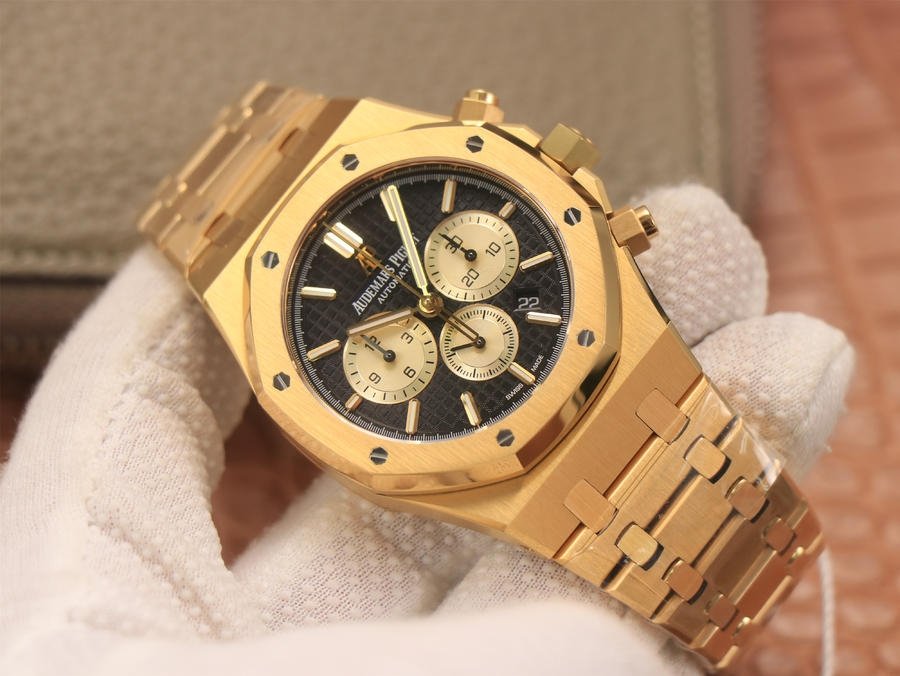 Audemars Piguet Royal Oak Chronograph 18K Gold on 904L Steel – 1:1 Sup - Image 3