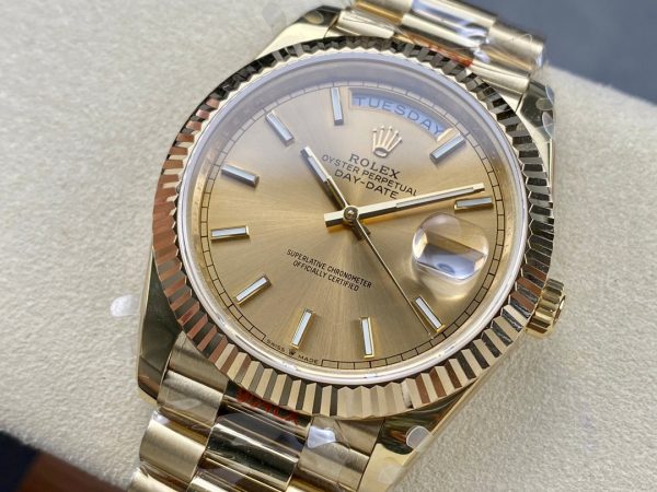 Day Date Rolex Weekly Journal 18K Gold Plated counter weight(Full gold daydate) - Image 5