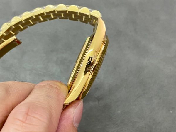 Day Date Rolex Weekly Journal 18K Yellow Gold Plated counter weight(Green dial gold daydate) - Image 5