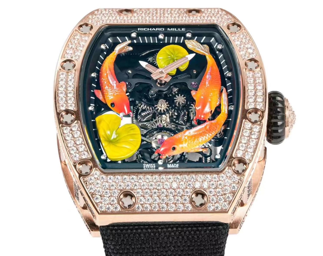 Replica Richard Mille RM S10 Koi Tourbillon Watch – Rose Gold & Diamond - Image 8
