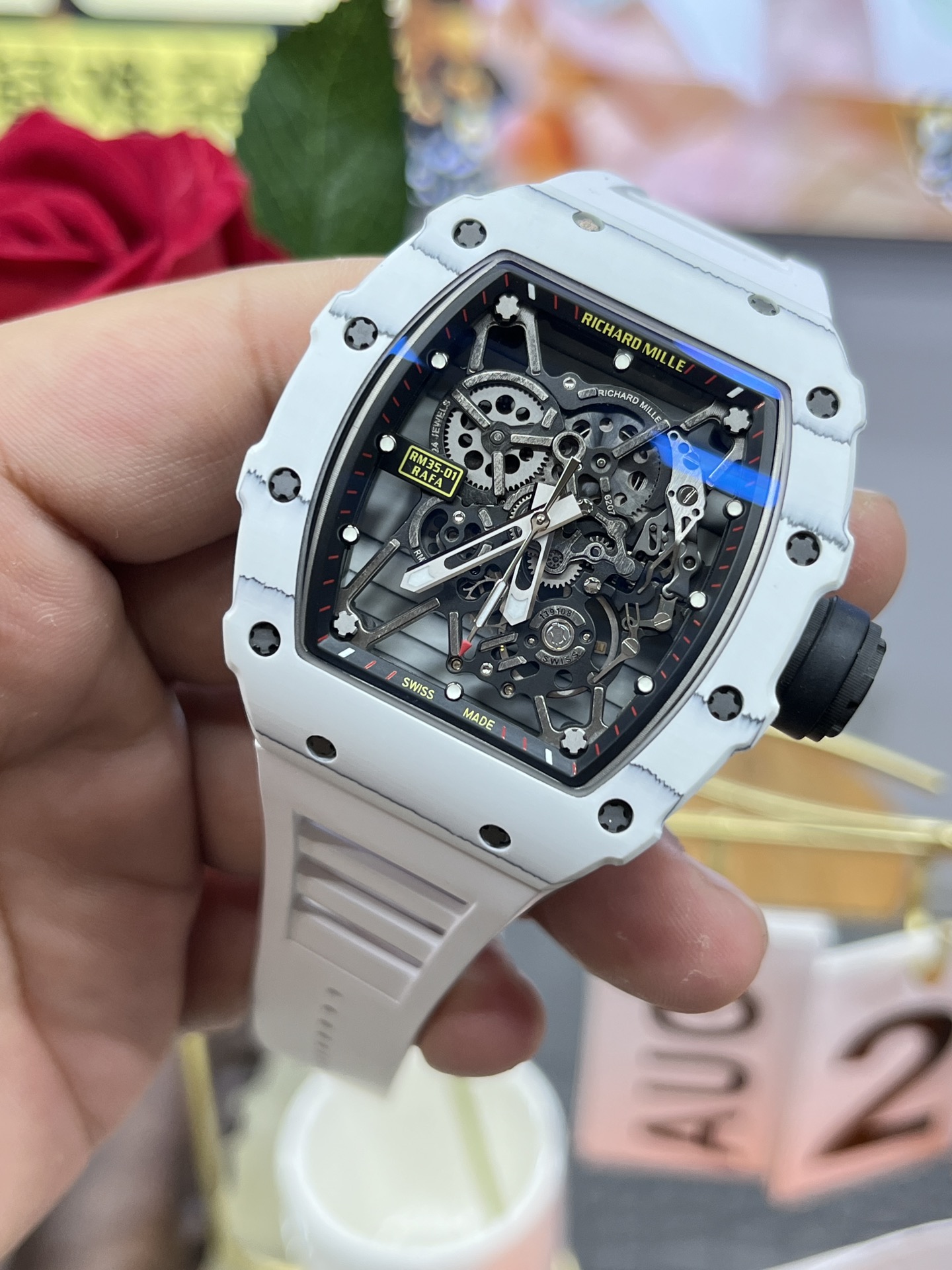 Best Replica RICHARD MILLE RM35-01 White Carbon Skeleton Dial Watch – Super Clone Quality - Image 2