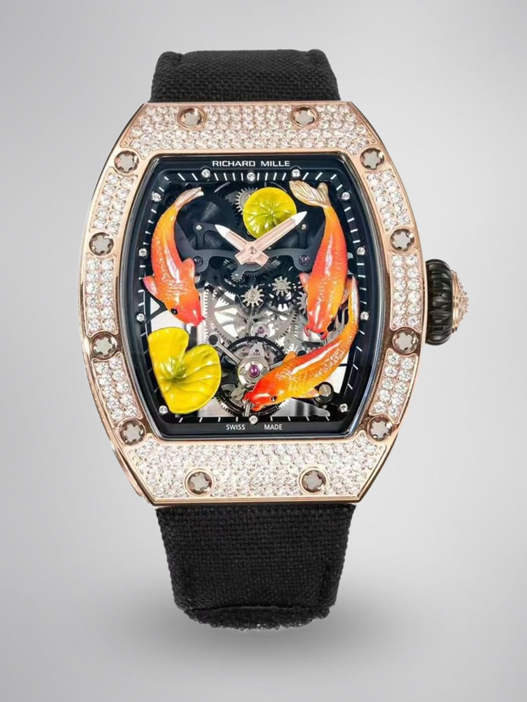 Replica Richard Mille RM S10 Koi Tourbillon Watch – Rose Gold & Diamond